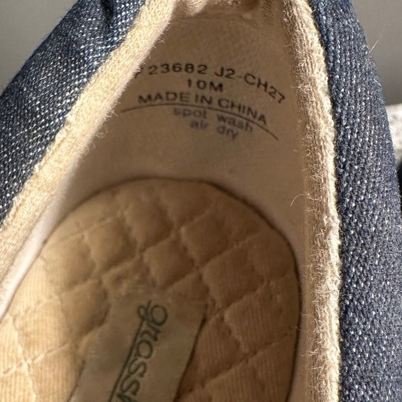 Grasshoppers Denim Loafer Flats Women's Size 10M Blue Embroidered Casual Shoes - Picture 2 of 5